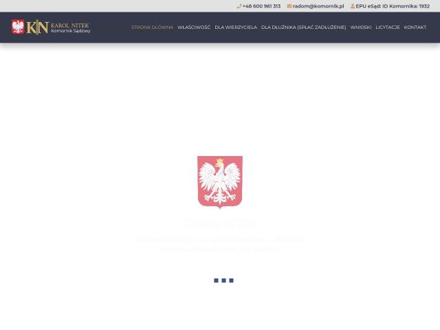 Komornik Sądowy przy Sądzie Rejonowym w Radomiu Karol Nitek